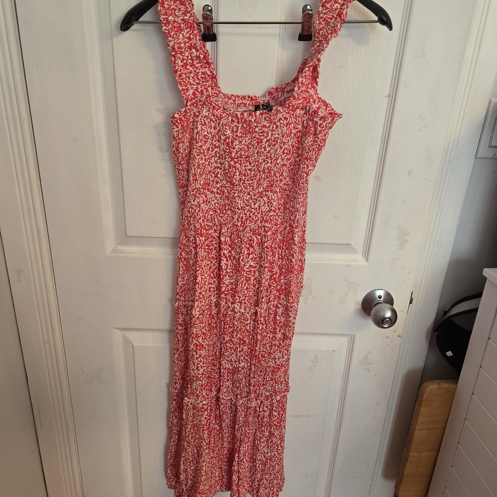 Vero Moda Red and White Maxi Dress